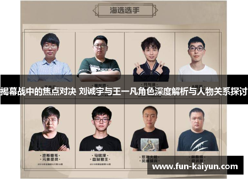 揭幕战中的焦点对决 刘诚宇与王一凡角色深度解析与人物关系探讨